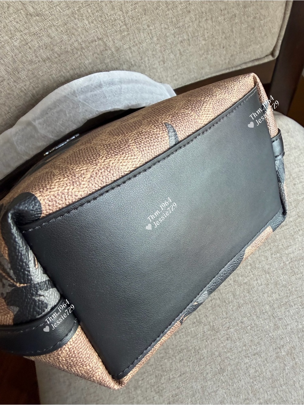 NWT！2PCS COACH City Bucket Bag In Signature With Bow Print And Wrsitlet（CZ440） - Picture 5 of 11